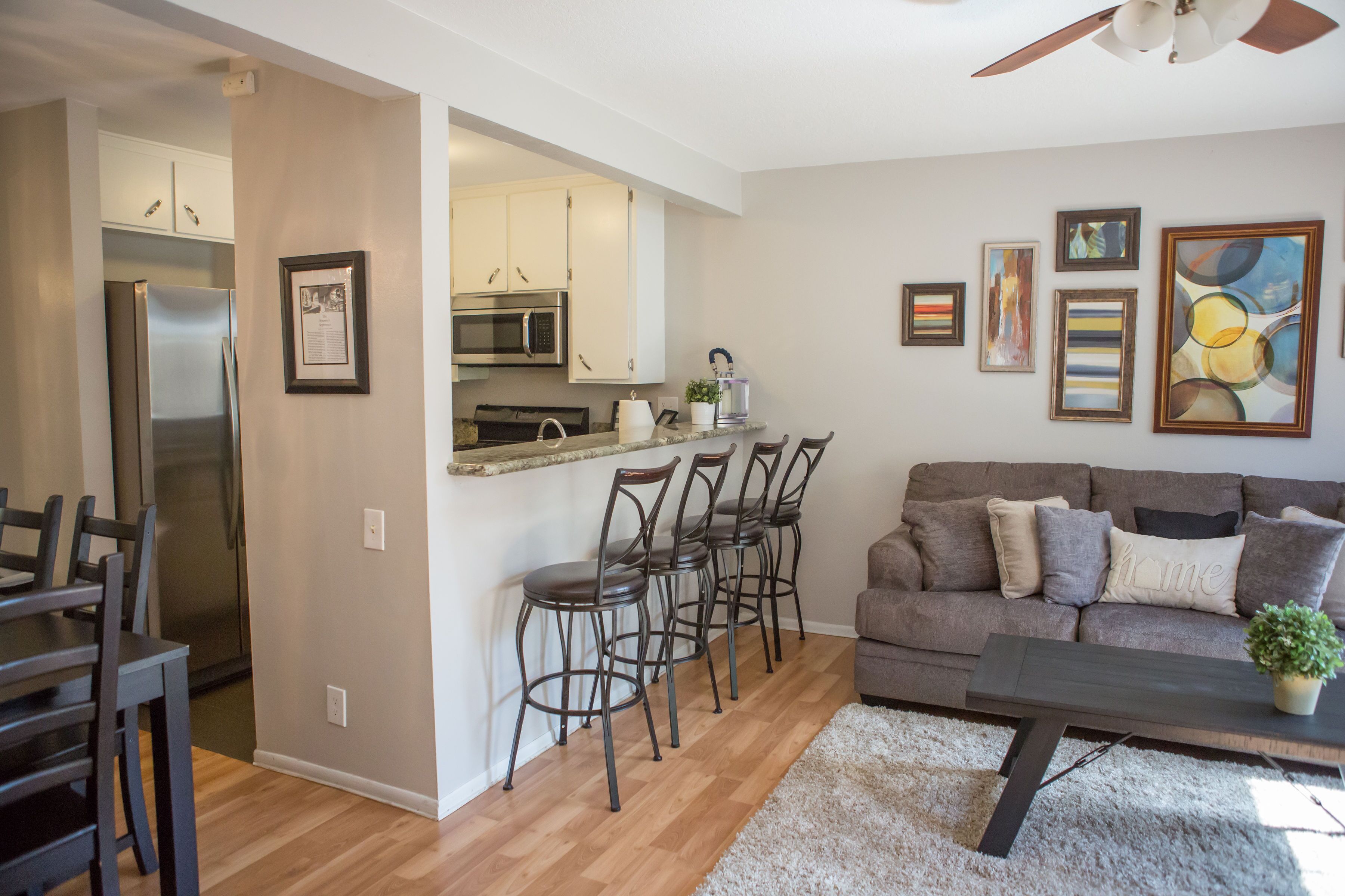 TV, DVD player, books, video library