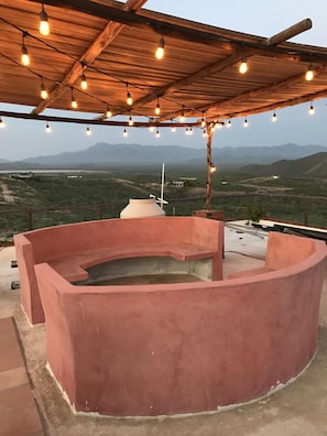 Terrace/patio - Panoramic mountain and ocean views just outside of town. Quiet, serene , solar. (todos santos)