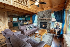 Cabin, 2 Bedrooms | Living area - Graceful Awestruck Perfect Mountain Views with Pool Access by RedAwning (Sevierville)