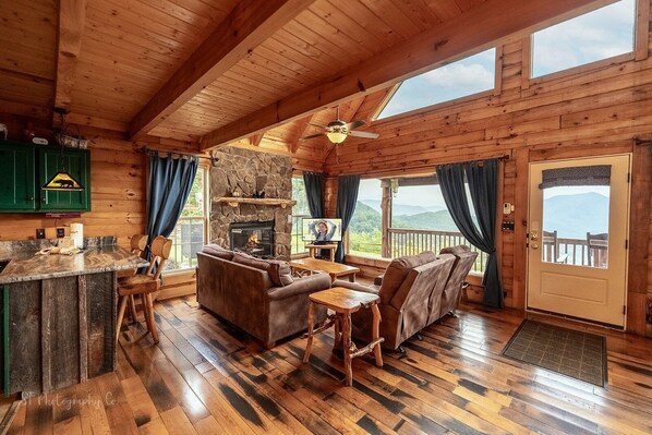 Cabane, 2 chambres | Coin séjour