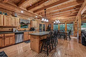 Cabin, 3 Bedrooms | Private kitchen | Fridge, microwave, oven, coffee/tea maker - A Mountain Spirit 3 Bedroom Cabin by RedAwning (Sevierville)
