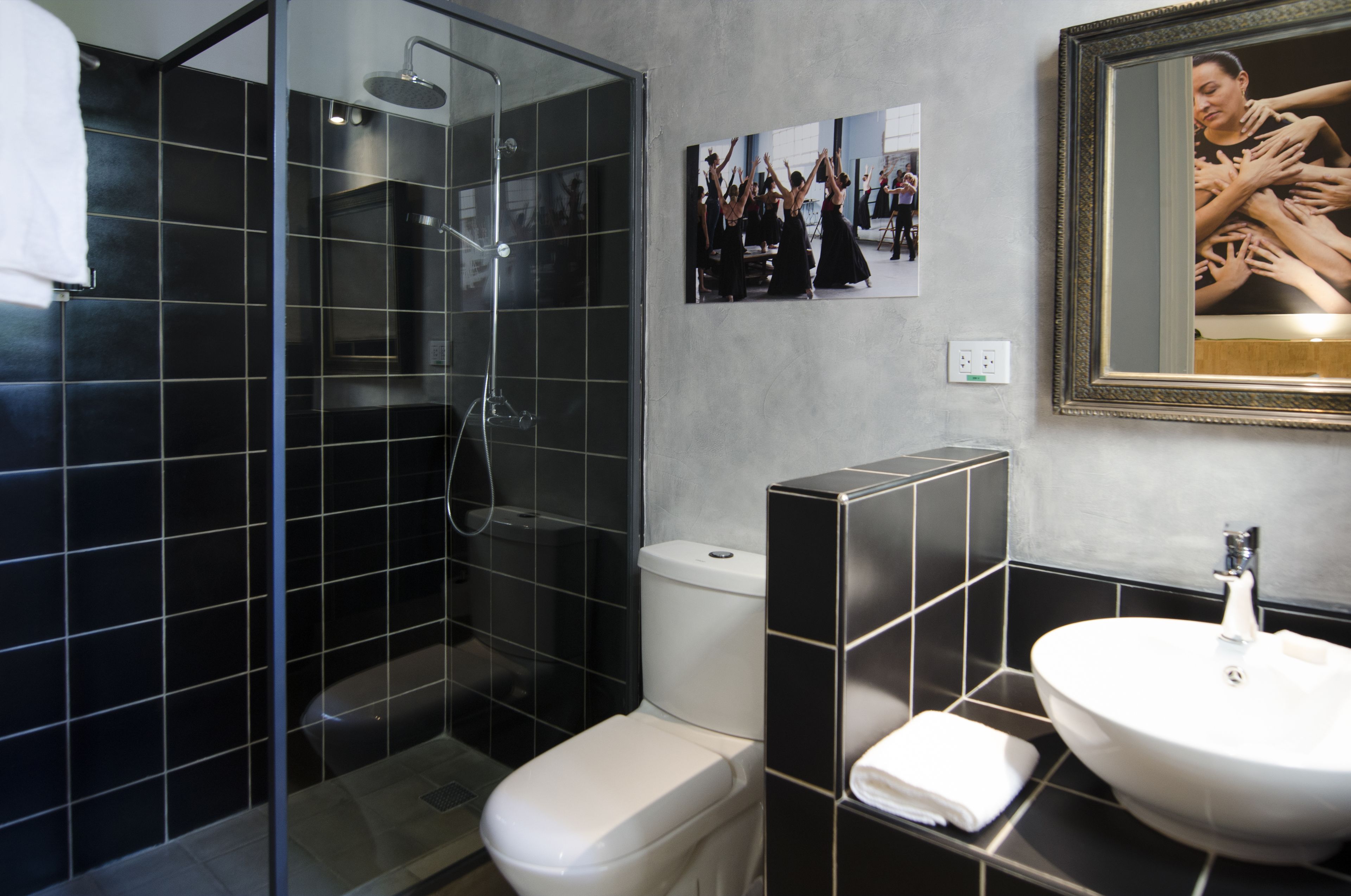 room (dance) | bathroom | shower, hair dryer, towels, soap