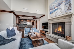 Condo, 3 Bedrooms | Living area | Flat-screen TV, fireplace - 3 BR Ritz-Carlton Residence with Valley Views by RedAwning - Save 20% on 7+ Nights! (Vail)