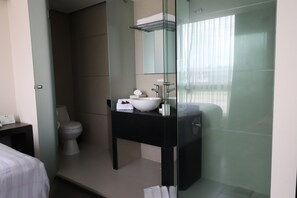 Shower, rainfall showerhead, free toiletries, hair dryer - Best Western Plus Metepec & Suites (Toluca)