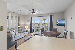 Smart TV, DVD player, books, video library