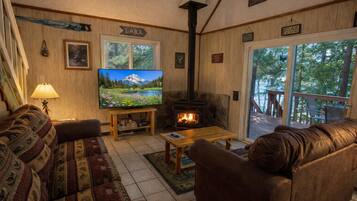 Smart TV, fireplace, foosball, table tennis