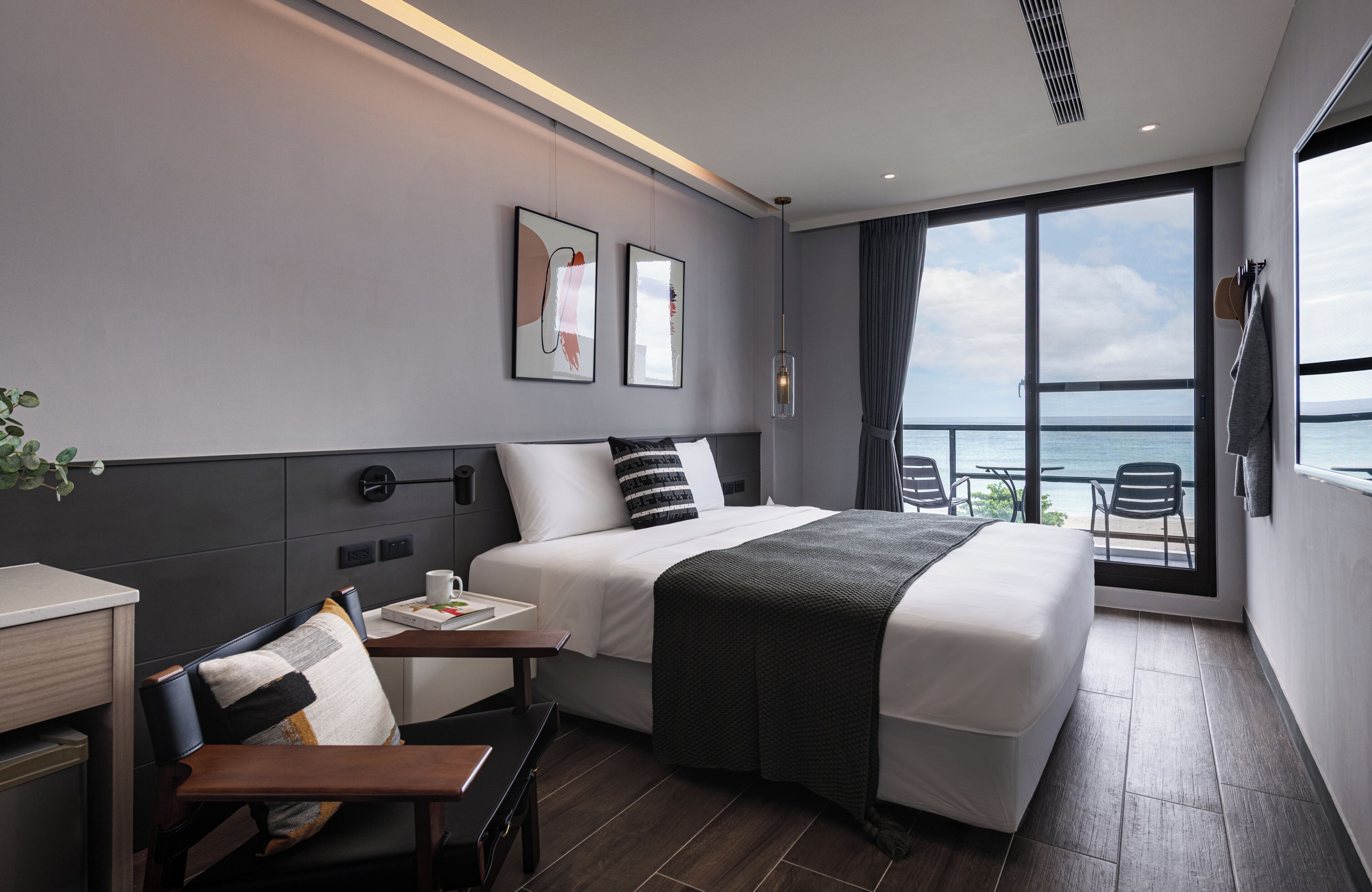 Dobbeltrom – standard, havutsikt (B) | Blendingsgardiner, wi-fi (inkludert) og sengetøy