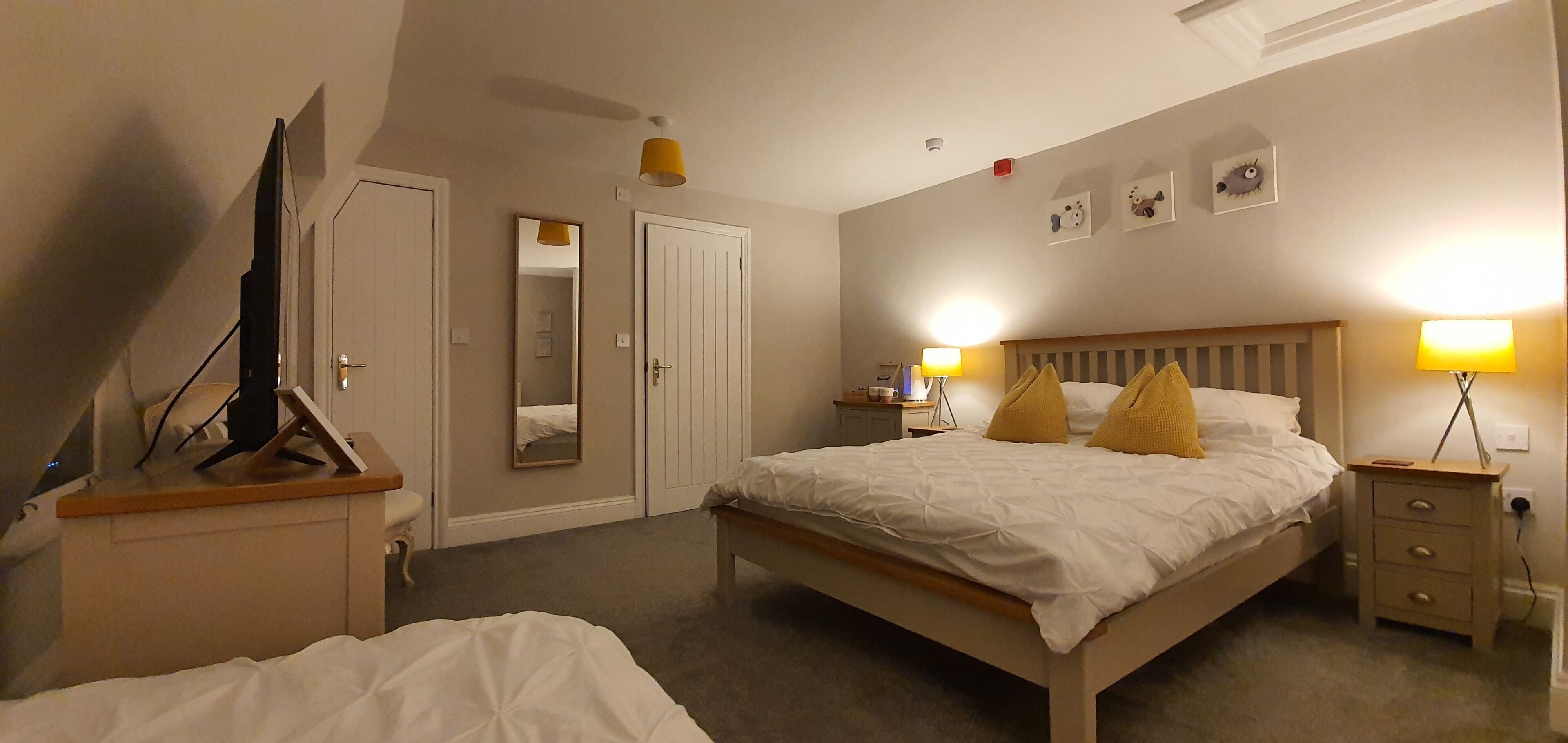 Family Room, City View | Egyptian cotton sheets, memory-foam beds, individually decorated