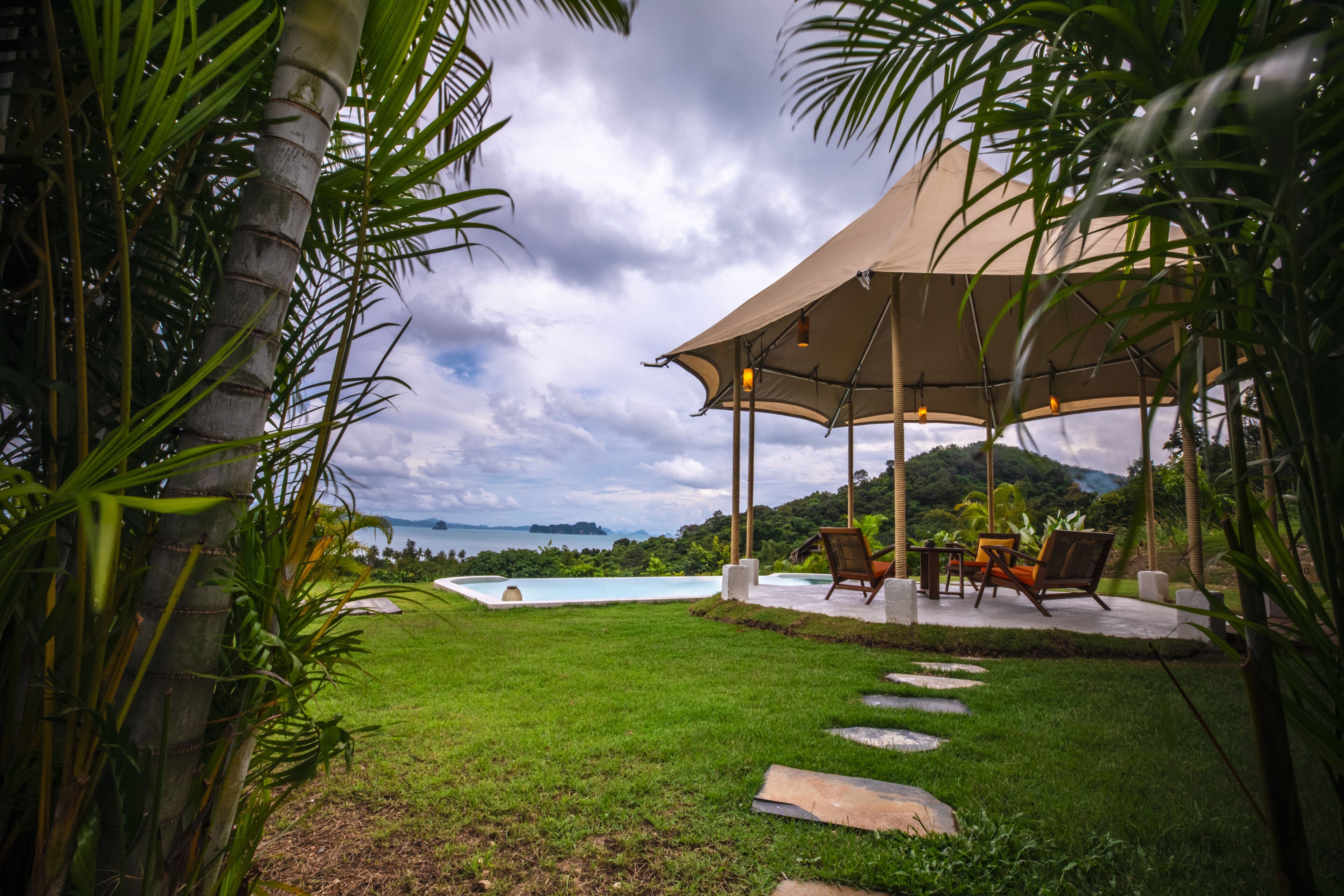 Panorama-telt - 1 soveværelse - privat pool - havudsigt | Terrasse/gårdhave