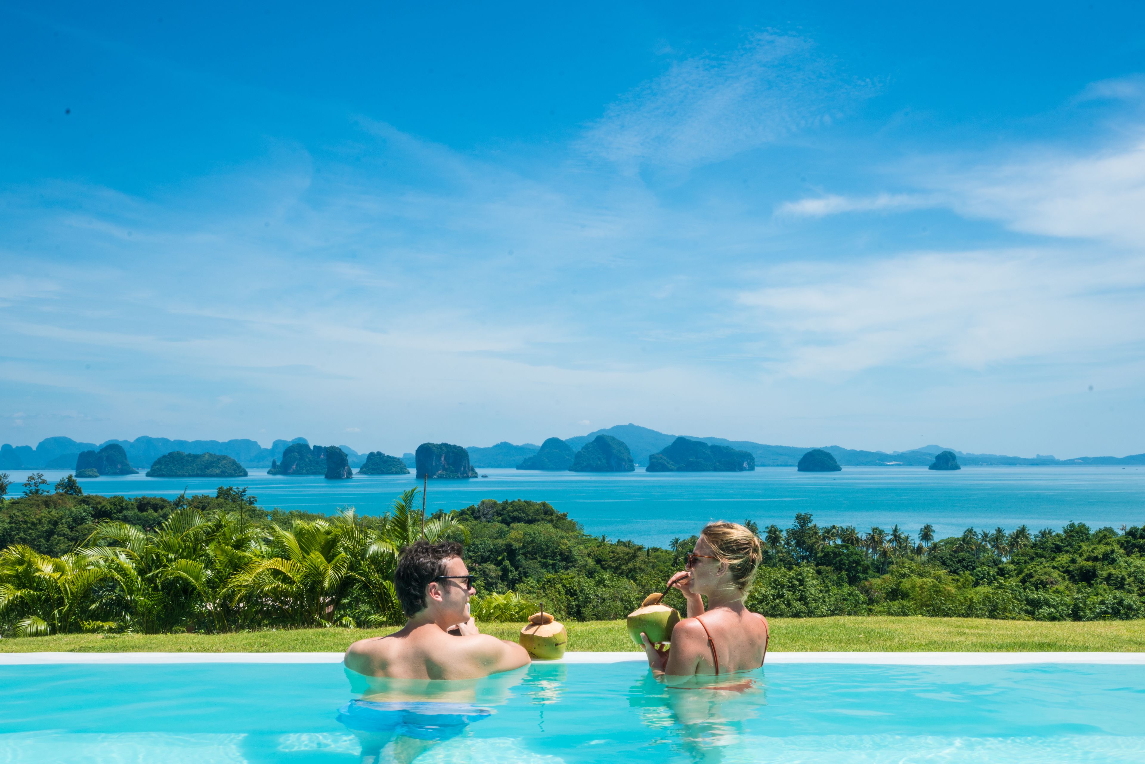 Outdoor pool, pool loungers