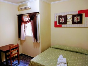 Desk, free WiFi, bed sheets