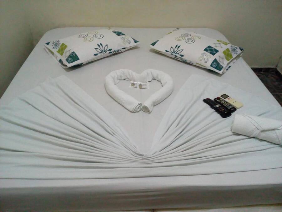 Desk, free WiFi, bed sheets