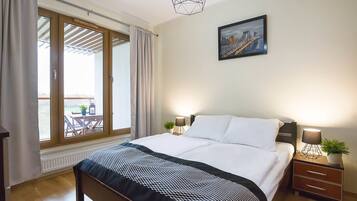 1 habitación y ropa de cama de alta calidad