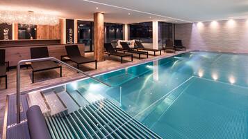 Indoor pool, open 7:30 AM to 10:00 AM, sun loungers
