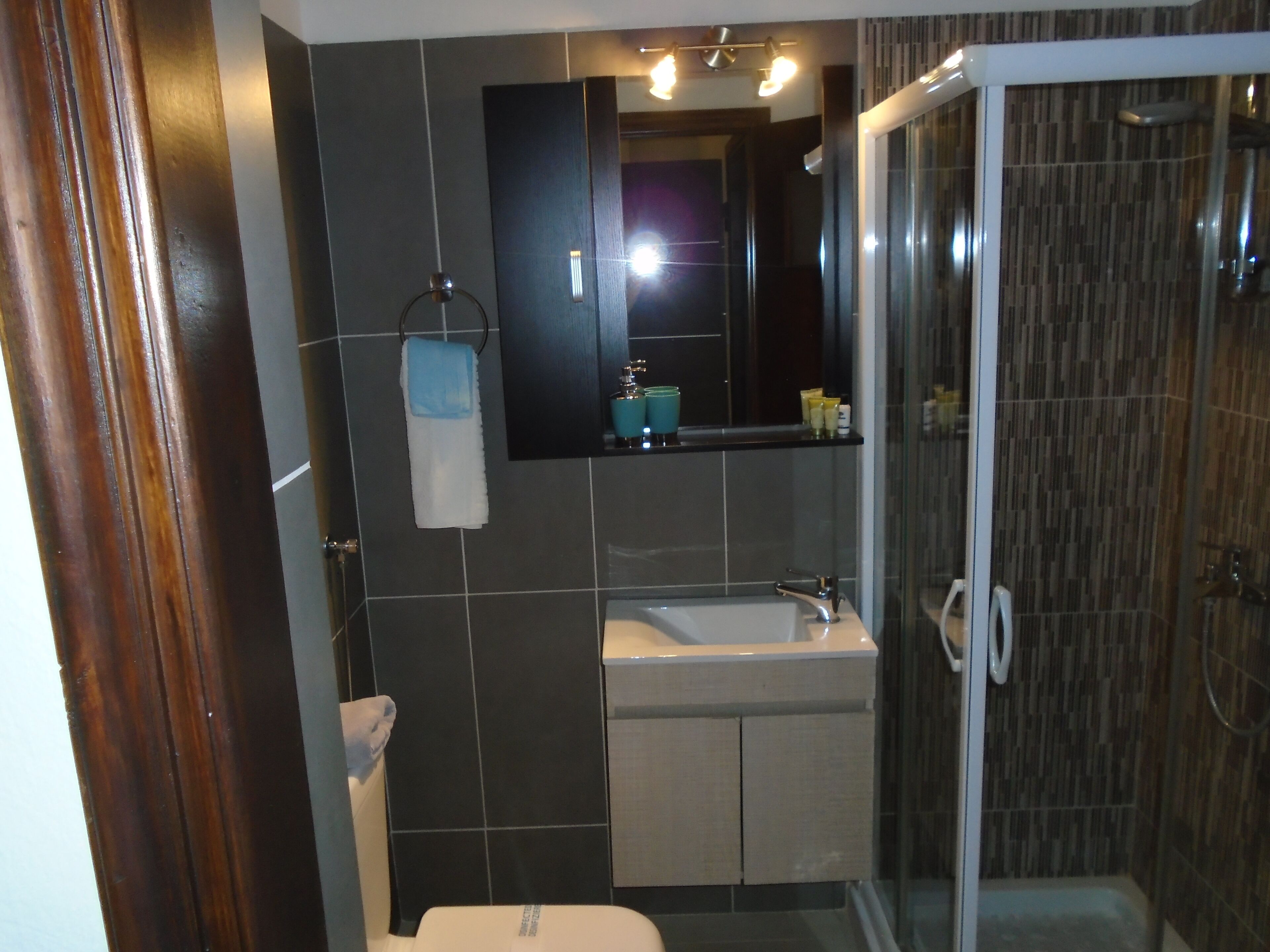 Habitación doble | Baño | Regadera, amenidades de baño gratuitas, secadora de cabello, batas 