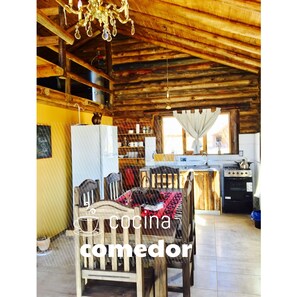 Cabin, 3 Bedrooms | Private kitchenette | Full-size fridge, microwave, electric kettle, cookware/dishes/utensils
