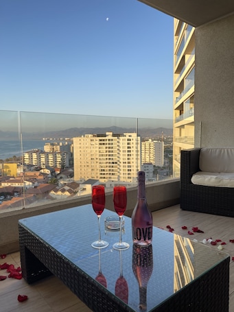 Terraza o patio. La Choza VIP Turquesa en La Serena