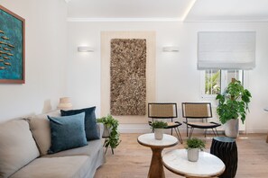 Smart TV, DVD player, books, video library