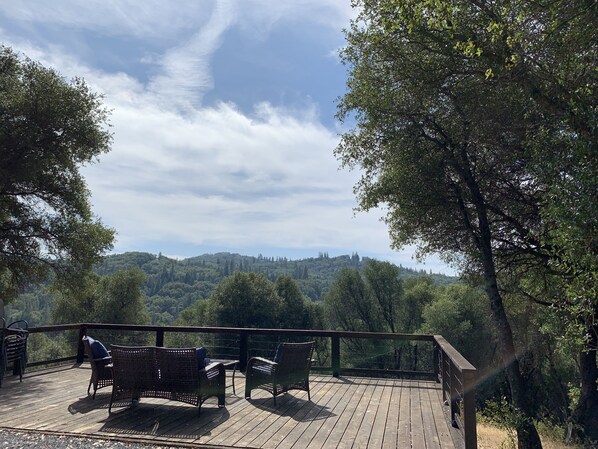 Terrace/patio - 100 acres of Private Forest & Creek Waterfalls, 15-Miles of Trails (Nevada City)