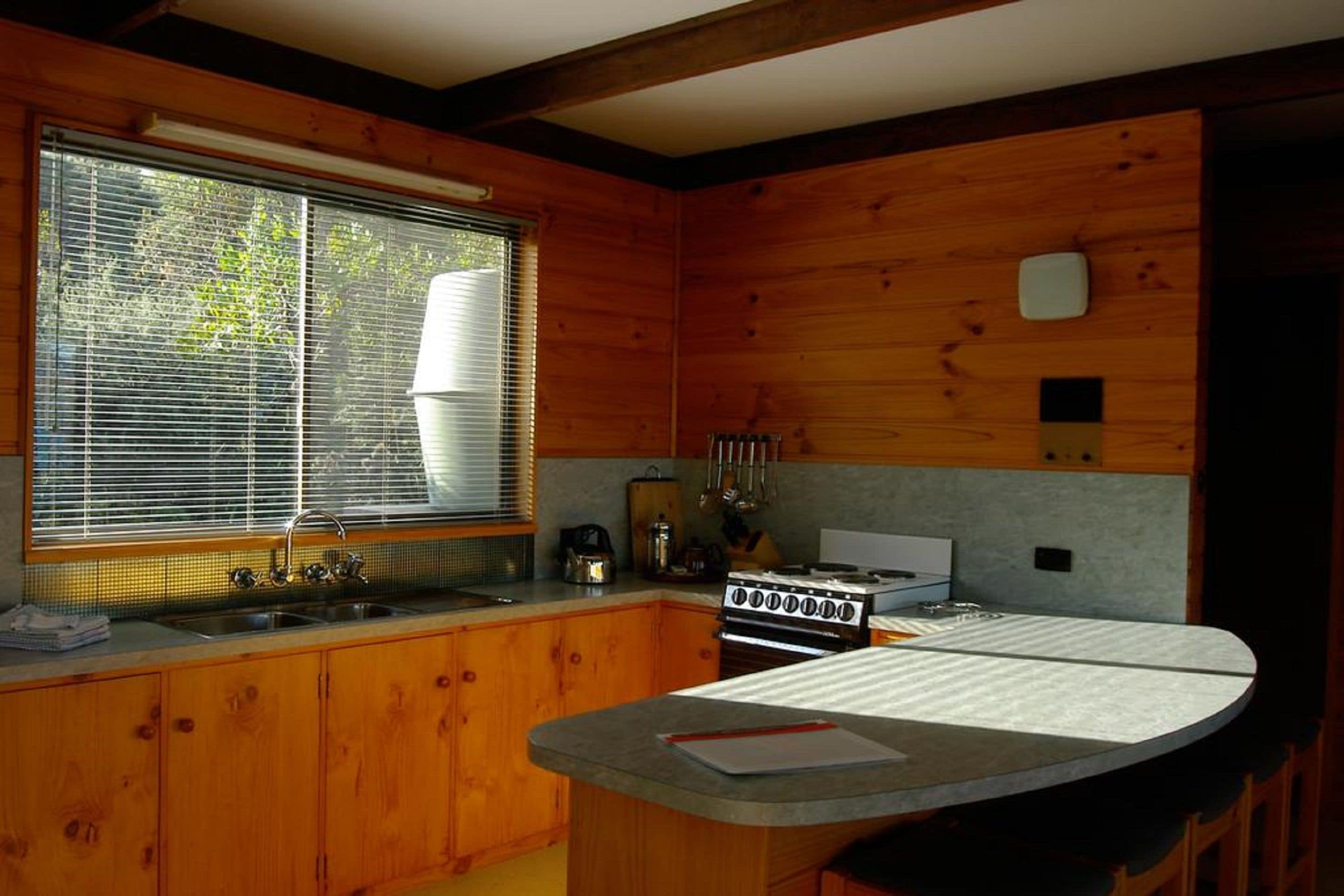 two bedroom vintage chalet | private kitchen | mini-fridge, coffee/tea maker, electric kettle, toaster