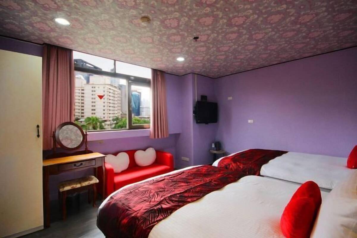 Blackout drapes, soundproofing, iron/ironing board (on request)