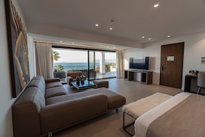 Suite, Outdoor Jetted Tub, Sea View (Master) | Living area | Smart TV - Lango Design Hotel & Spa - Adults Only (Kos)
