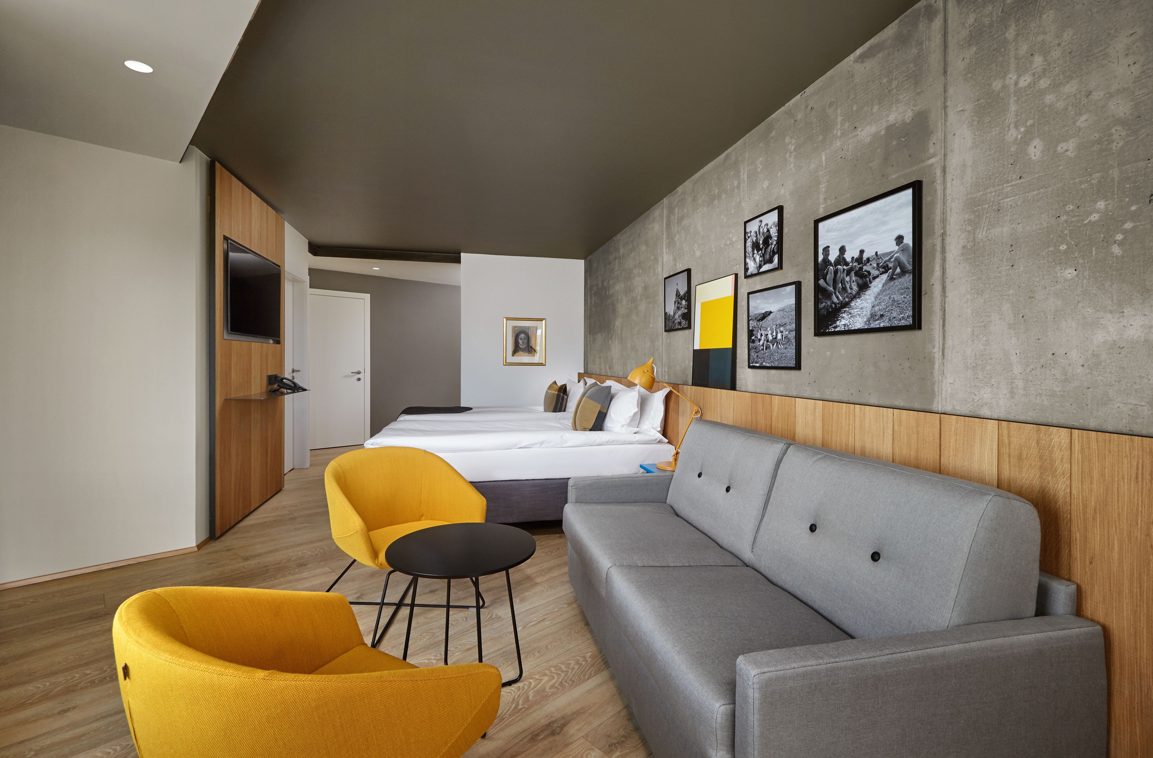 family room | hypo-allergenic bedding, blackout curtains, soundproofing