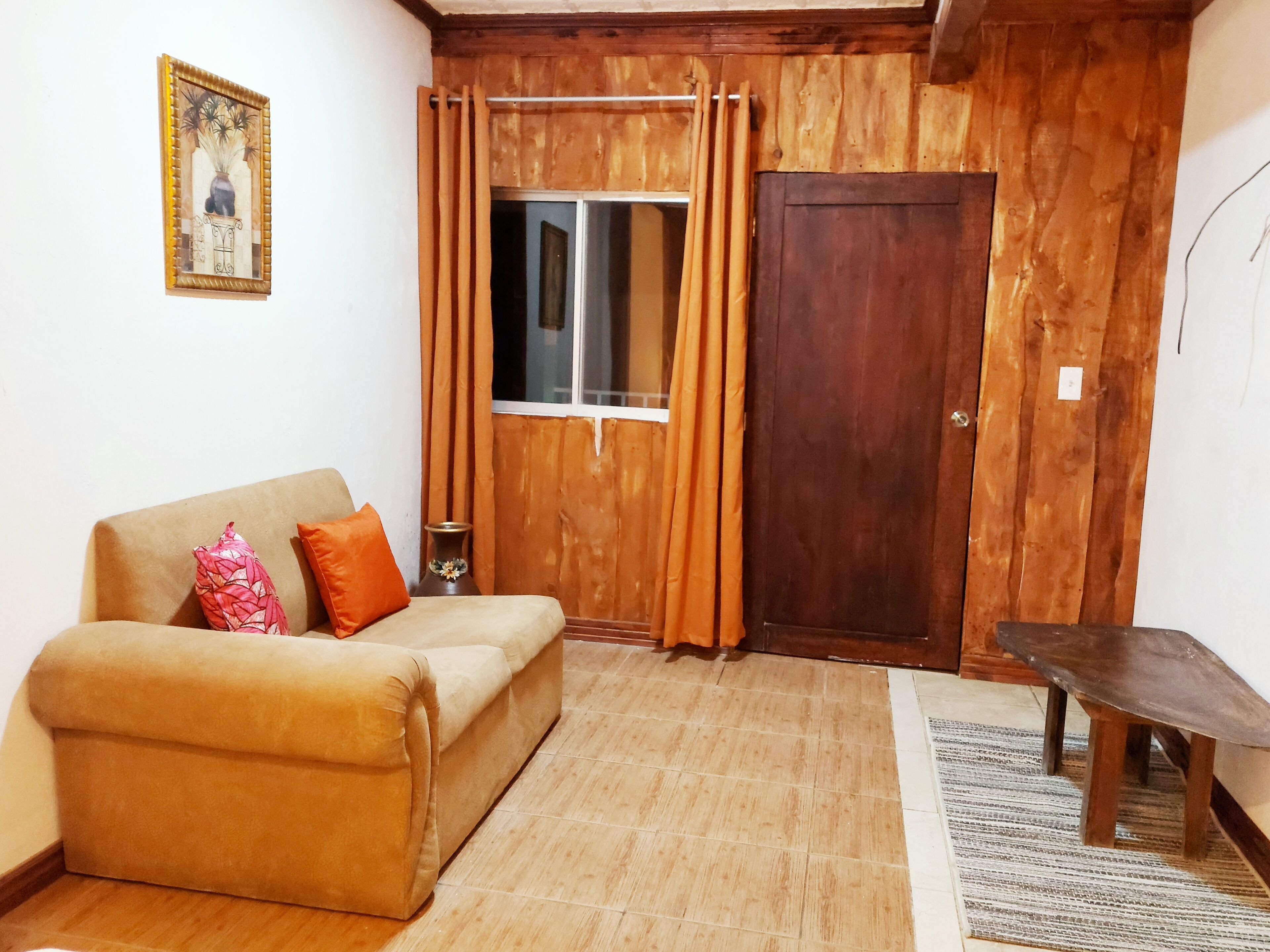 36-inch flat-screen TV with cable channels, TV