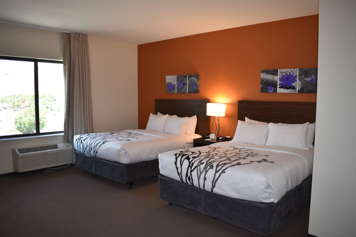 Standard Room, 2 Queen Beds, Non Smoking | 1 bedroom, pillowtop beds, in-room safe, desk