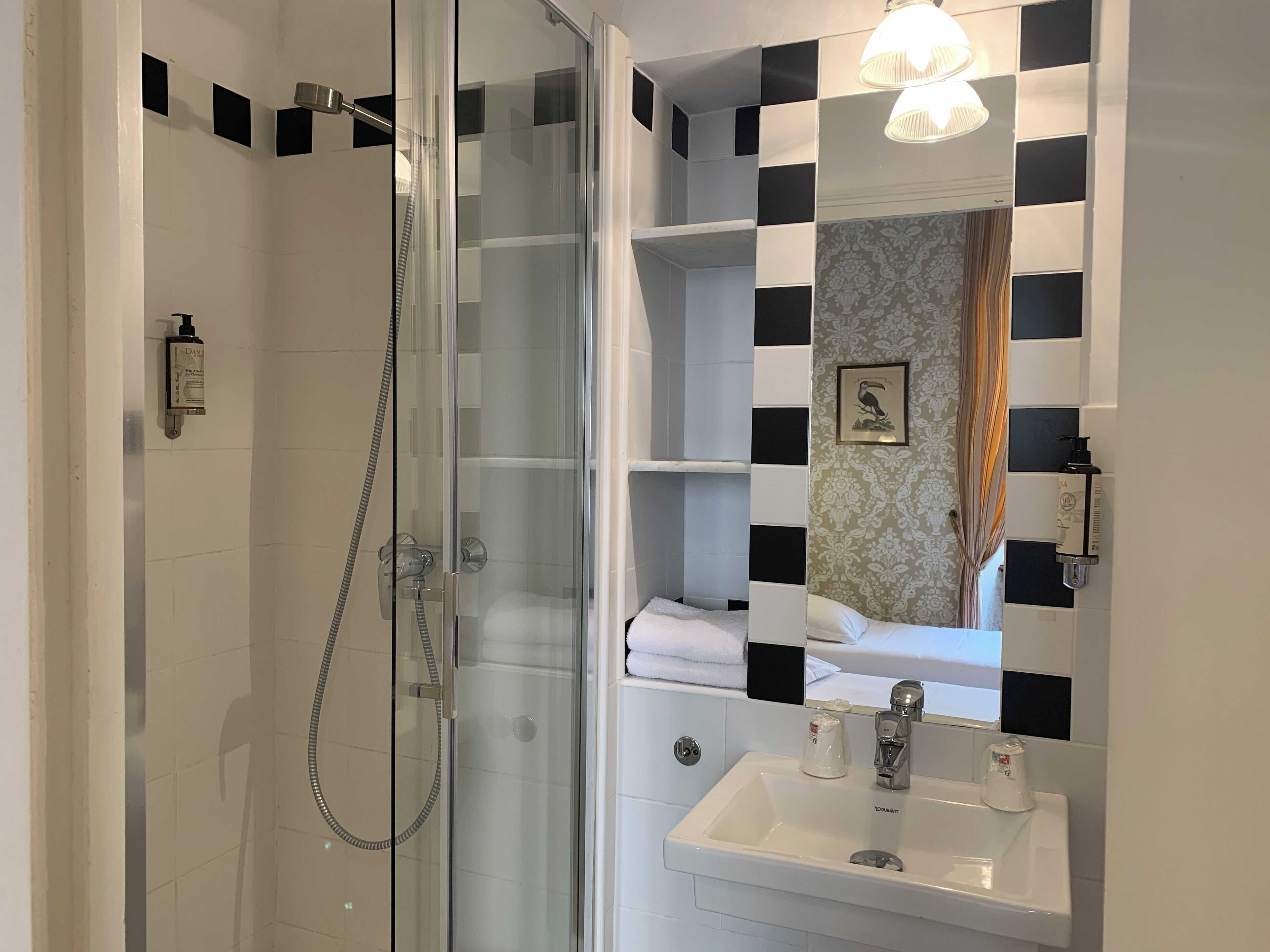 twin room (1) | bathroom | free toiletries, hair dryer, towels