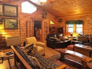 TV, fireplace, DVD player, ping pong - Unique Log Cabin in a Private White Mountain Setting with Spectacular Views (Carroll)