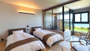Comfort Twin Room, Ocean View | In-room safe, iron/ironing board, bed sheets