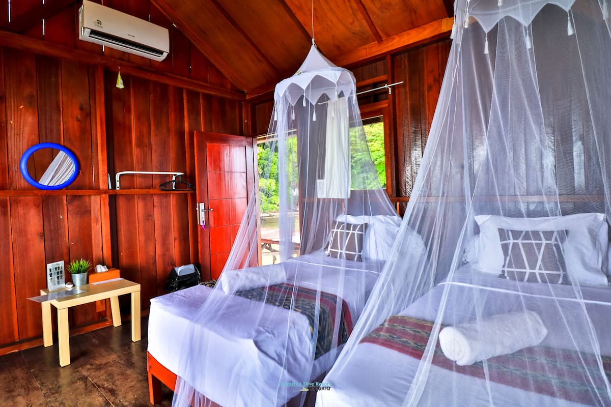 Panorama Twin kamer, 2 eenpersoonsbedden, uitzicht op oceaan | Extra bedden, beddengoed