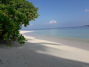 On the beach, scuba diving, surfing, sailing