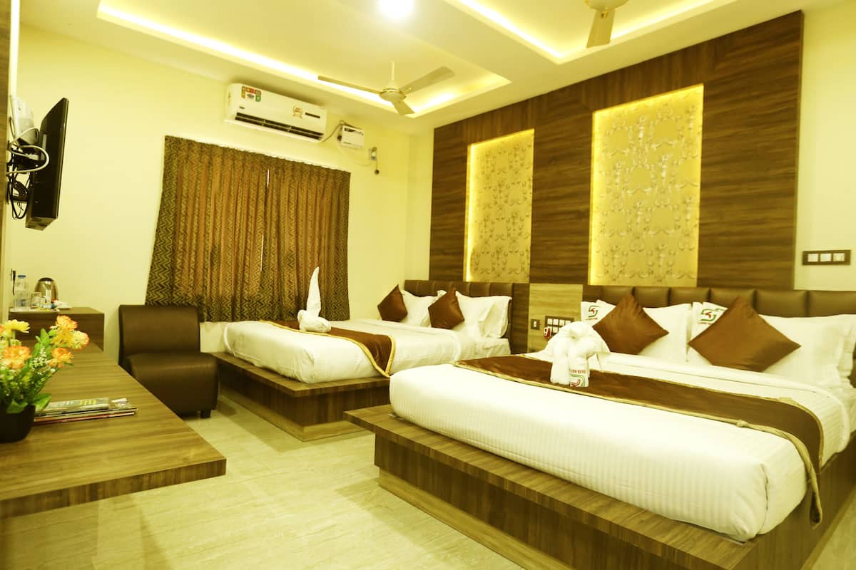 Family Studio, 2 Bedrooms, Accessible, City View | In-room safe, desk, soundproofing, iron/ironing board