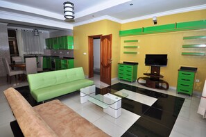 Appartement Deluxe, 2 chambres | Coin séjour