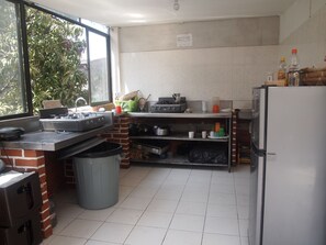 Fridge, cleaning supplies