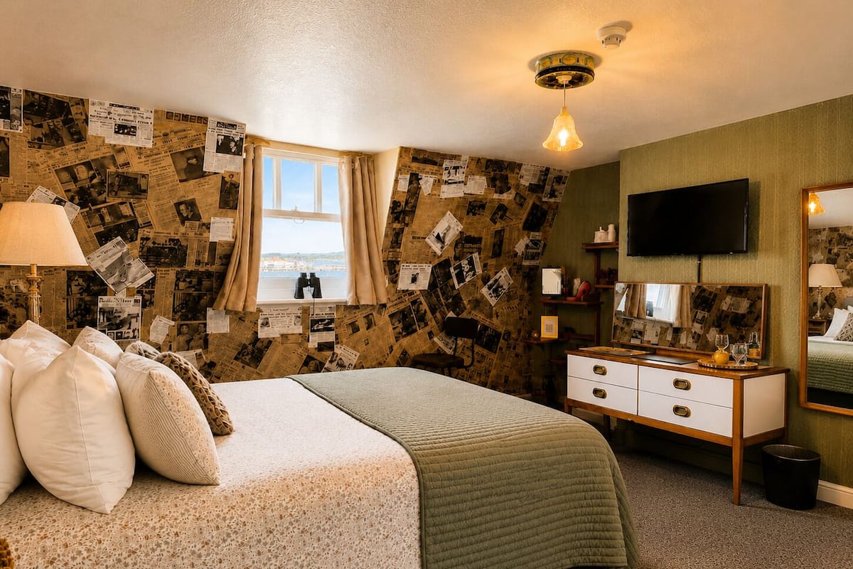 Dobbeltrom, eget bad, sjøutsikt (Room 8, Top floor) | Sengetøy av topp kvalitet, strykejern/-brett og wi-fi (inkludert)