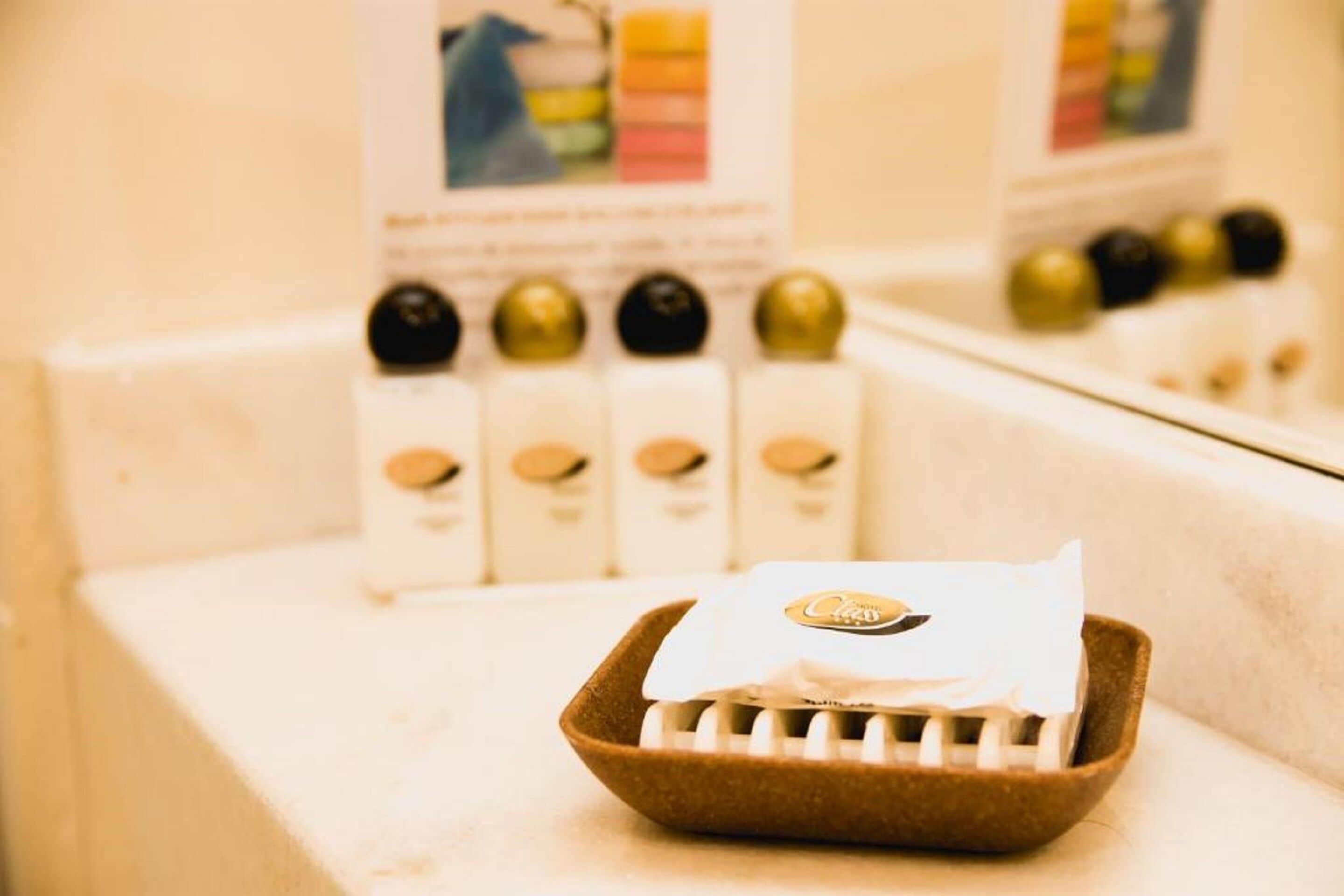 deluxe double room (class) | bathroom | shower, free toiletries, hair dryer, towels