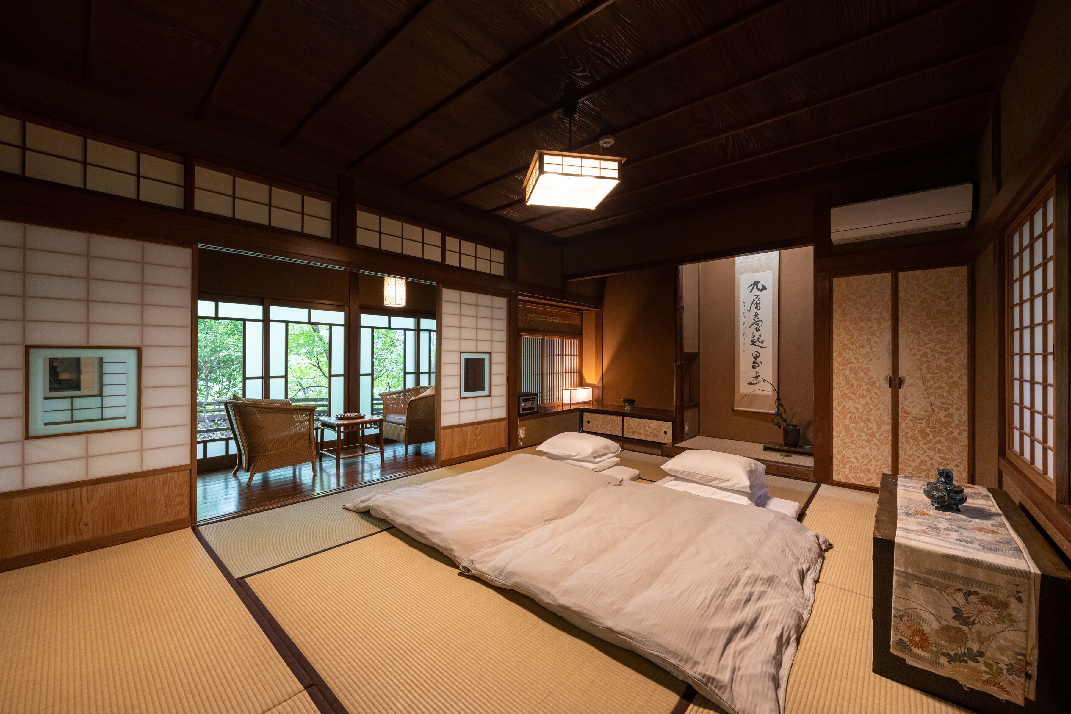Chambre Tradition, salle de bains privée, dans les dépendances (Superior, Open Air Bath (Shunrinan)) | Bureau, Wi-Fi gratuit, draps fournis