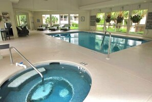 Indoor pool, a heated pool - Direct Beachfront & Poolside • Must See Renovation (Hilton Head Island)