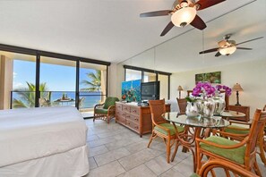Iron/ironing board, free WiFi, bed sheets - MA 602 Kaanapali OceanFront Studio Ocean View Pool (Lahaina)