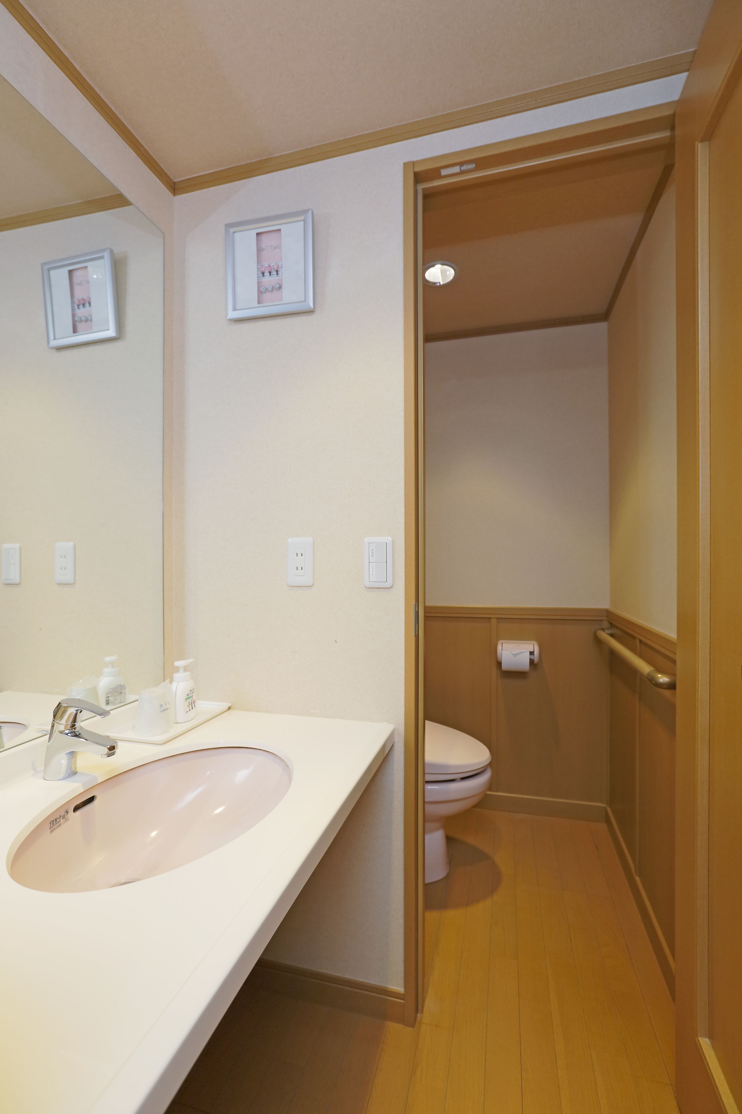 Bathroom | Shower, hair dryer, slippers, towels