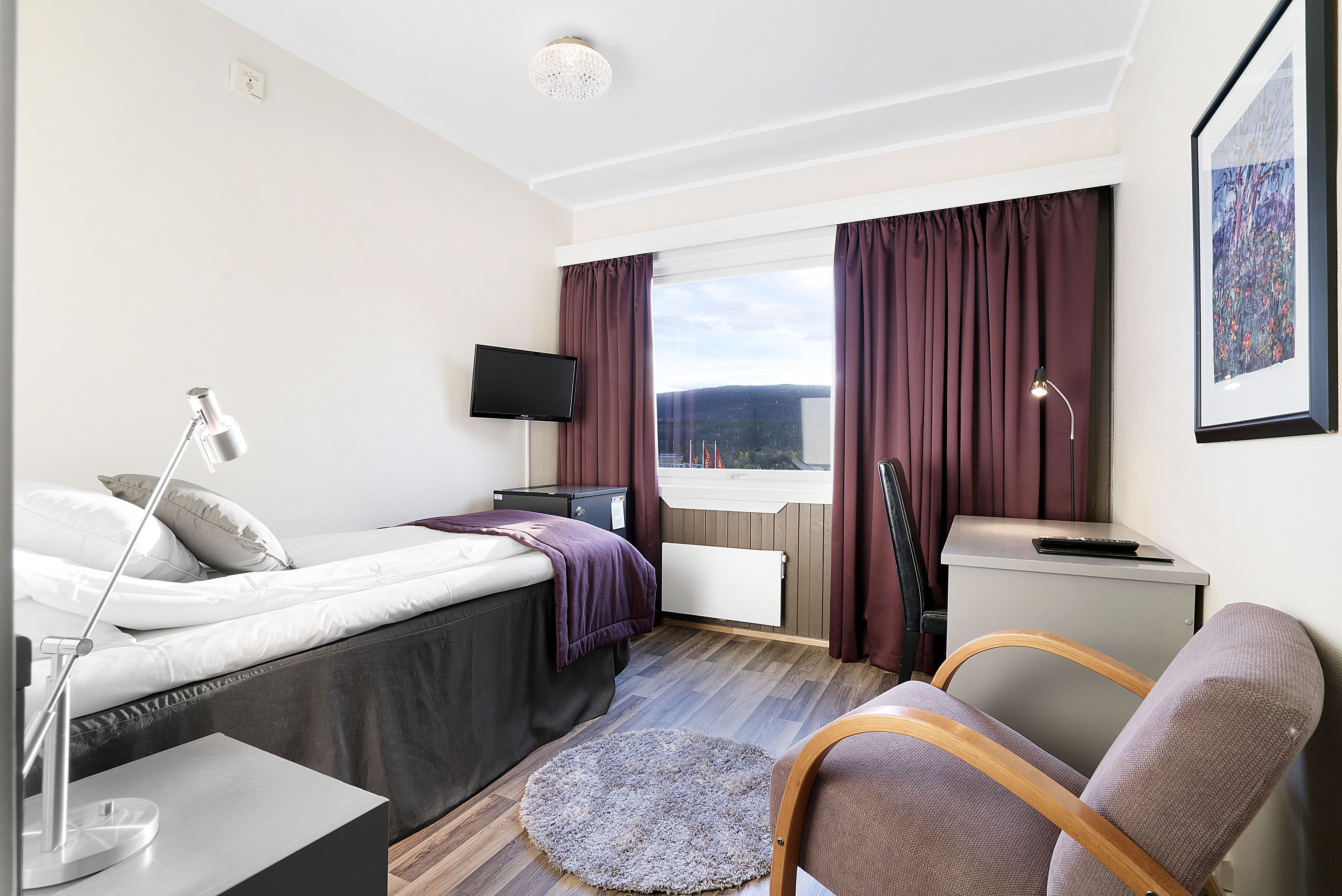 Desk, blackout drapes, iron/ironing board, free WiFi