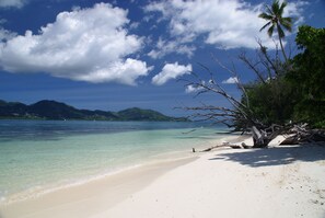 On the beach, rowing - Fairytern Chalets (Cerf Island)