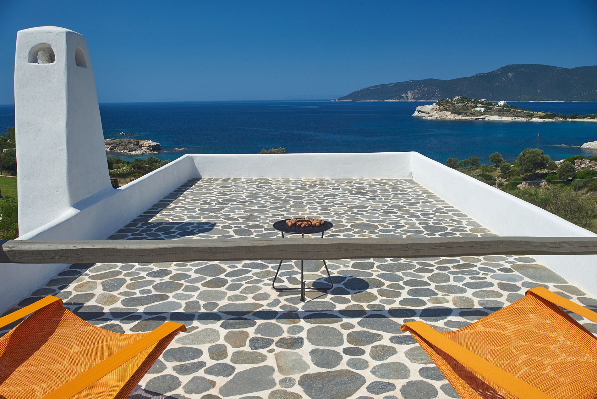 Honeymoon Villa, Fireplace, Sea View | Terrace/patio