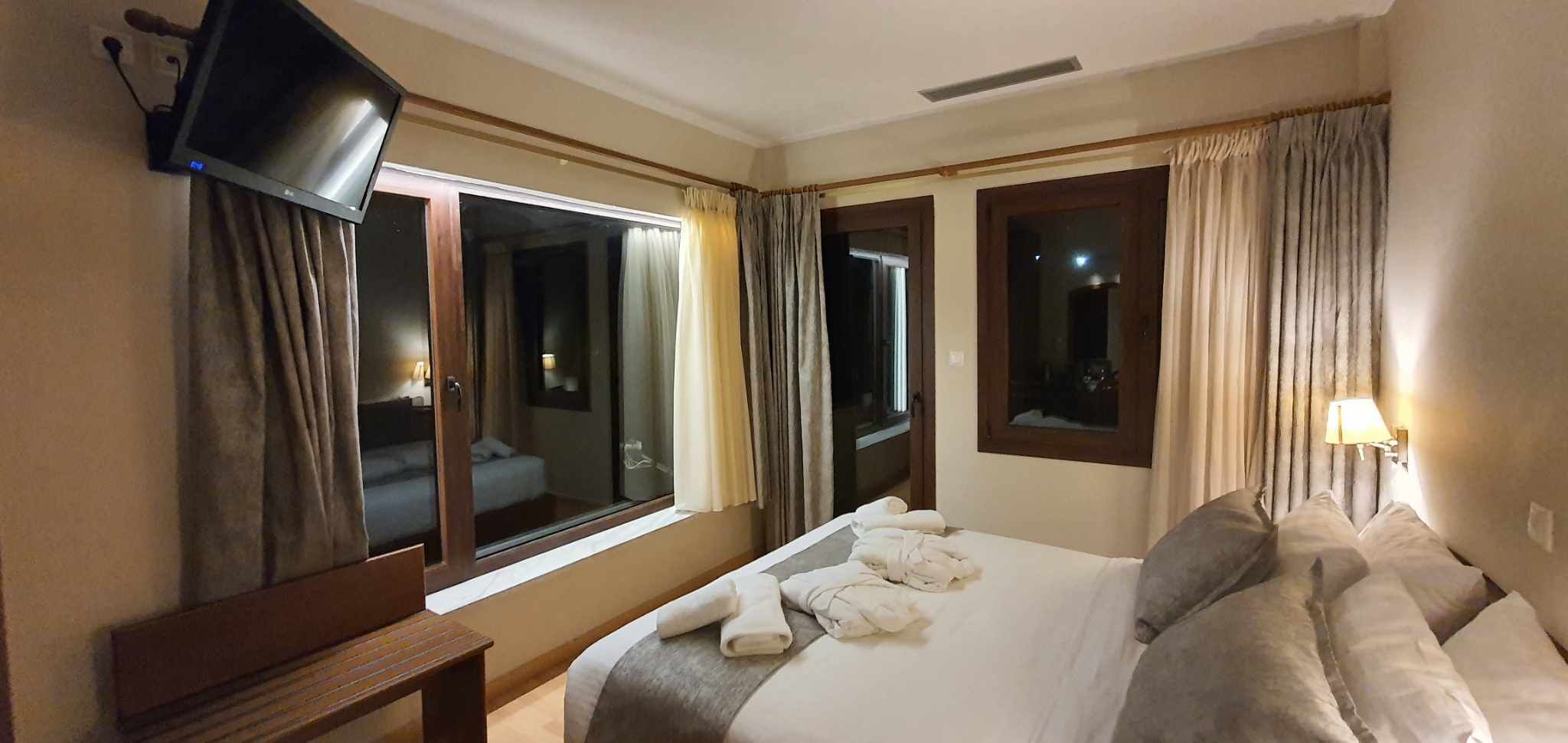 panoramic double room (olympus view) | 1 bedroom, egyptian cotton sheets, premium bedding, minibar