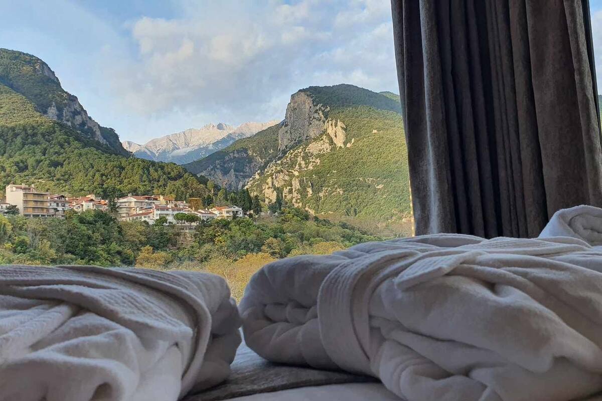 panoramic double room (olympus view) | 1 bedroom, egyptian cotton sheets, premium bedding, minibar