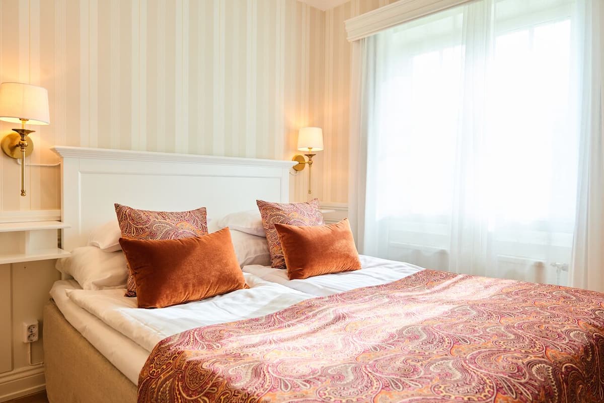 1 bedroom, desk, blackout curtains, iron/ironing board