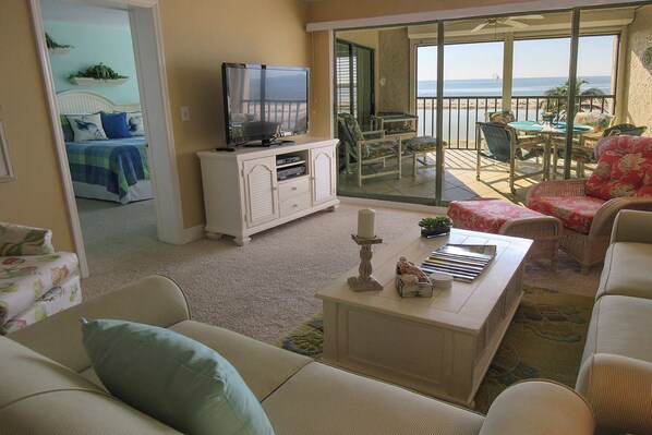 Condo, 2 Bedrooms | Living area - Eden House 402 2 Bedroom Condo (Fort Myers Beach)